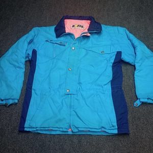 Vintage 90s Roffe Skiwear Lightweight Union Made‎ Jacket Adult Medium Blue Ski